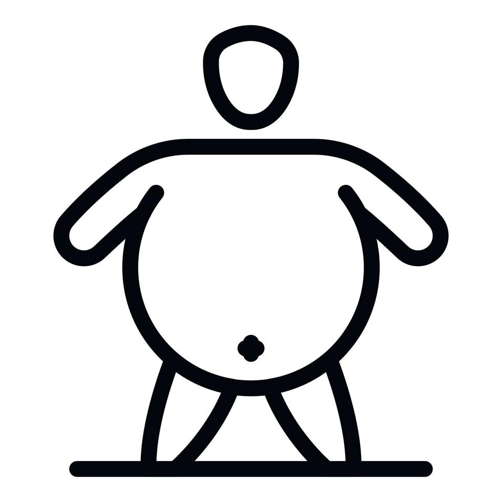 Big overweight man icon, outline style vector