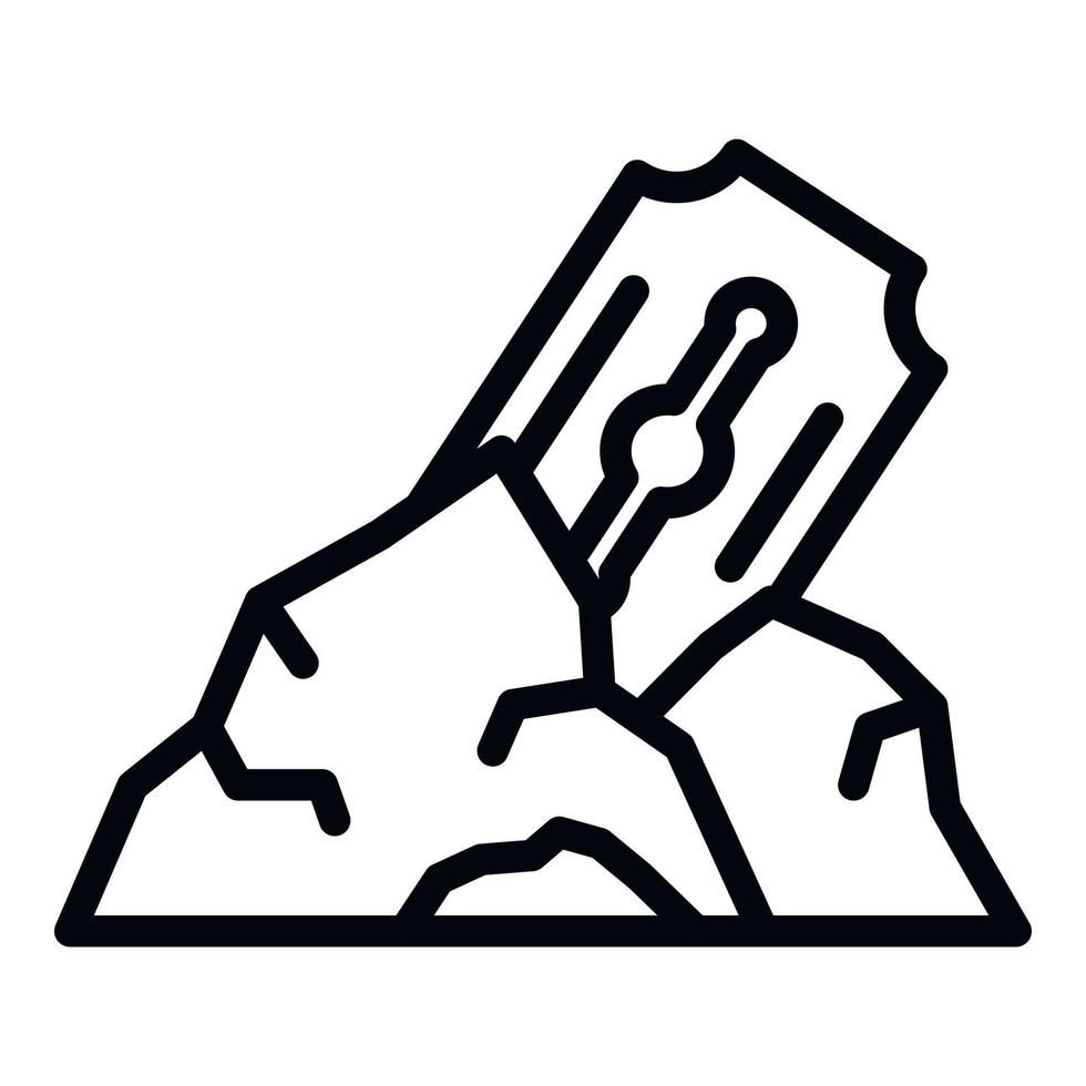 Powder addiction icon, outline style vector