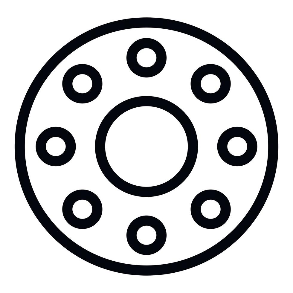 Sewing wheel icon, outline style vector