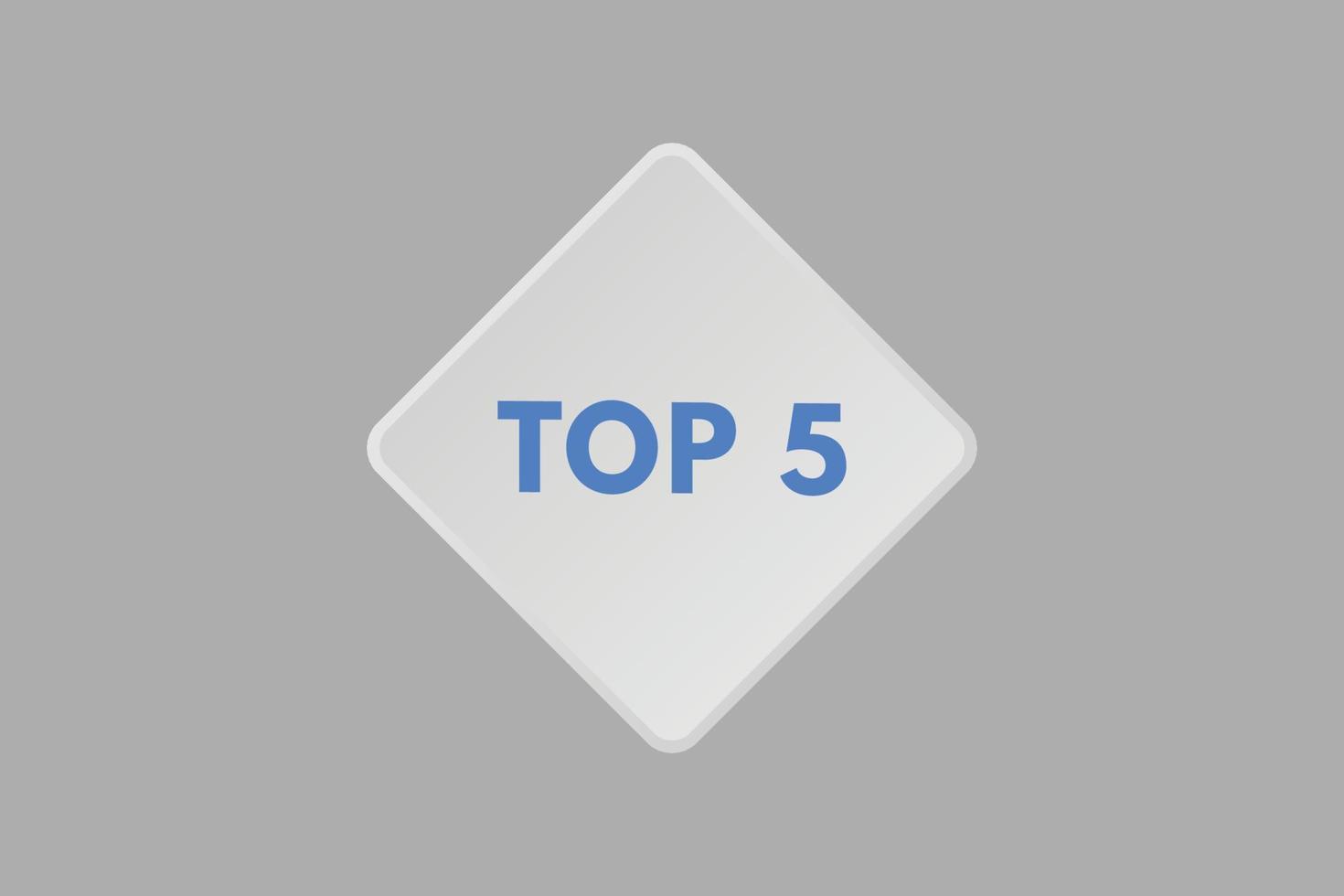 top 5 text Button. top 5 Sign Icon Label Sticker Web Buttons vector
