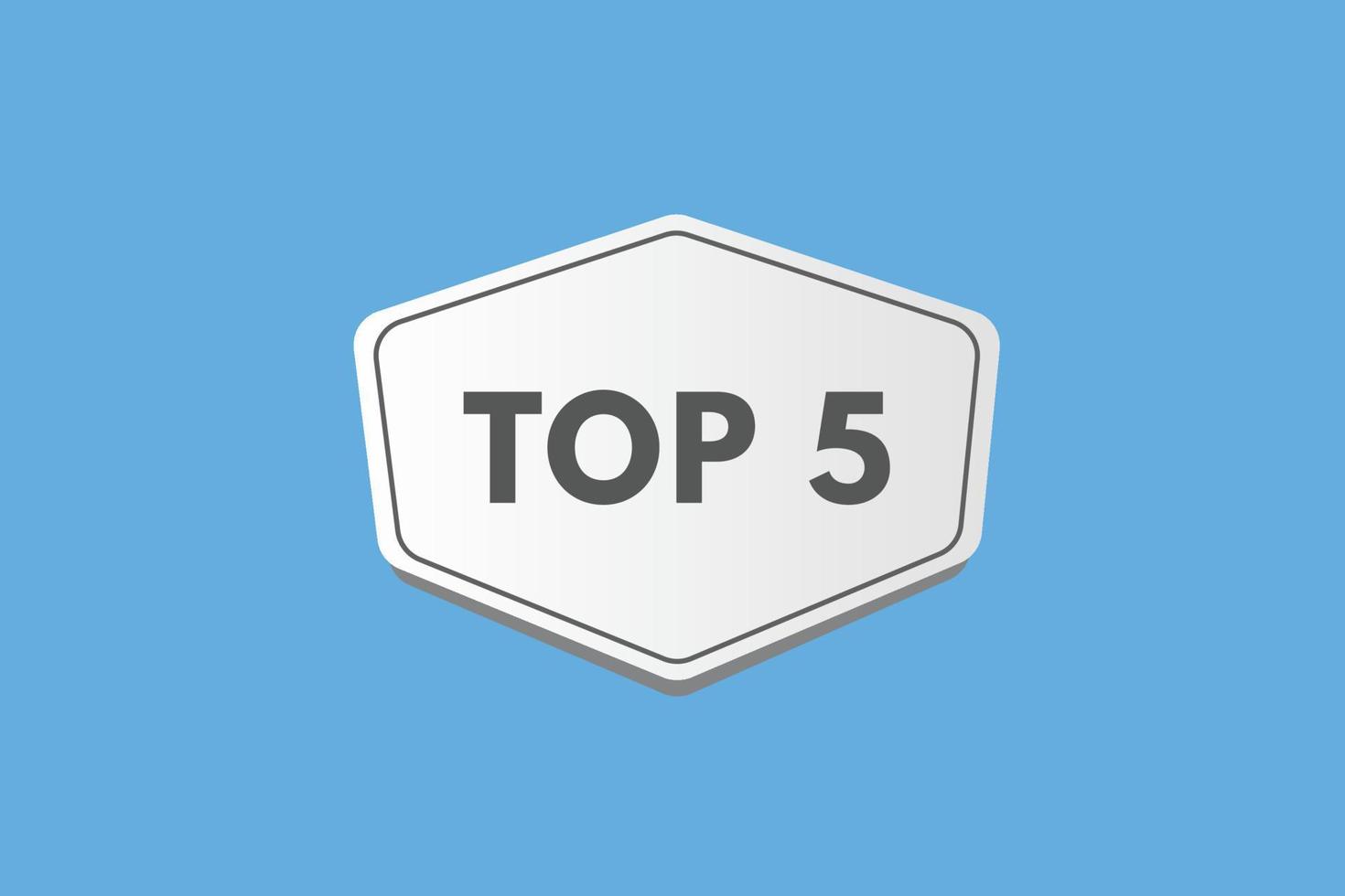 top 5 text Button. top 5 Sign Icon Label Sticker Web Buttons 15374456