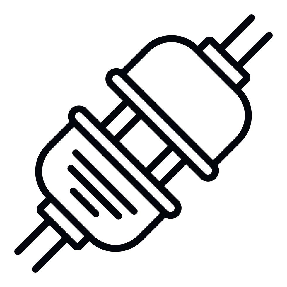 Broken plug icon, outline style vector