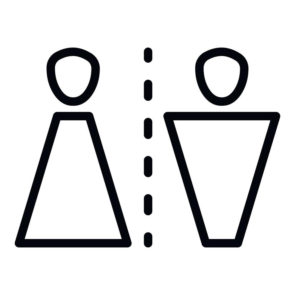 icono de signo de baño de mujer hombre, estilo de esquema vector