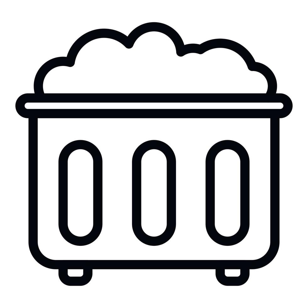 Waste basket icon, outline style vector