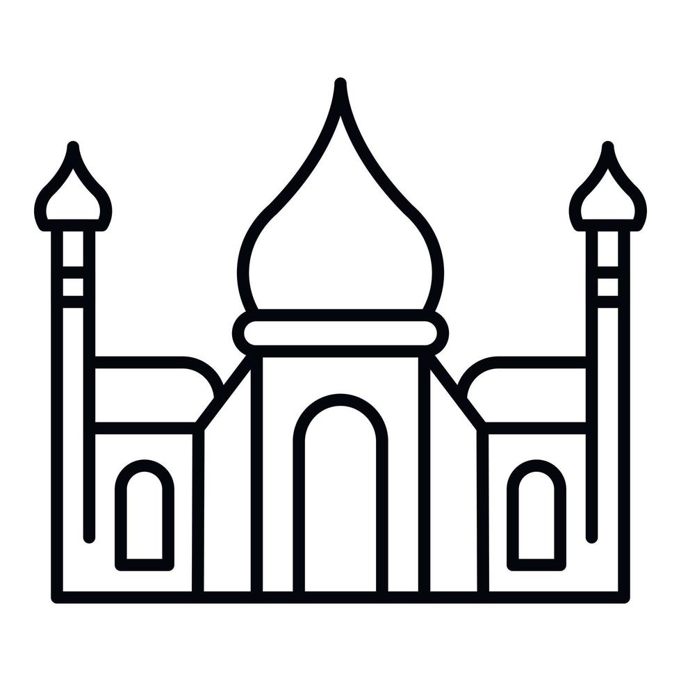 Tadj mahal icon, outline style vector