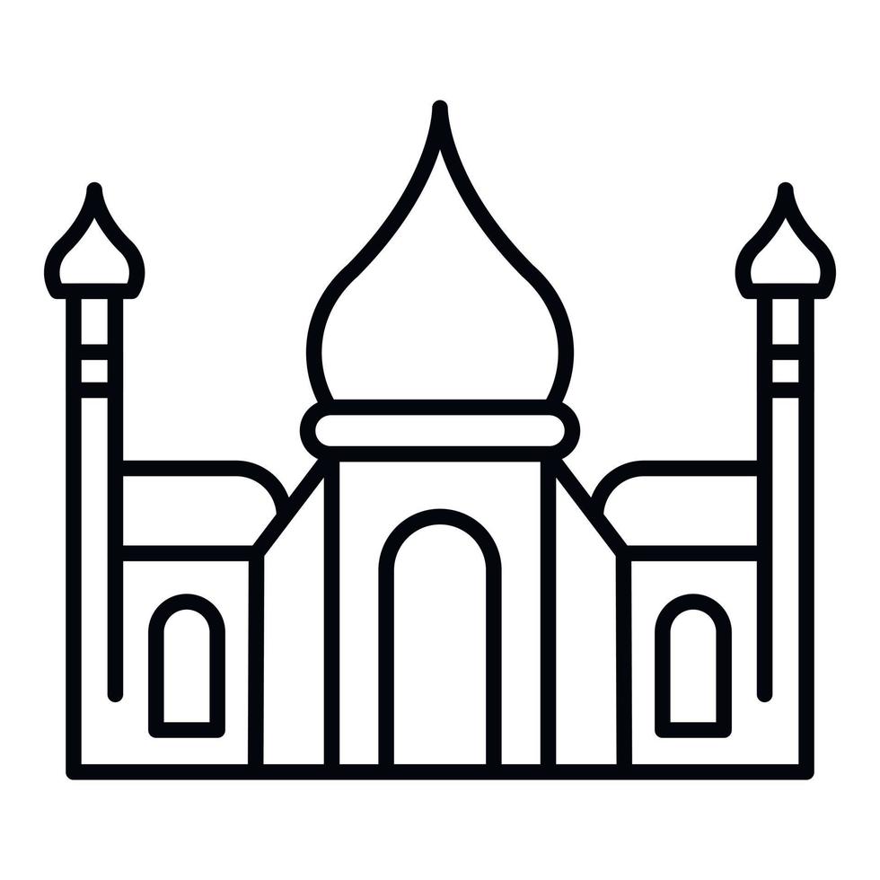 Tadj mahal icon, outline style vector