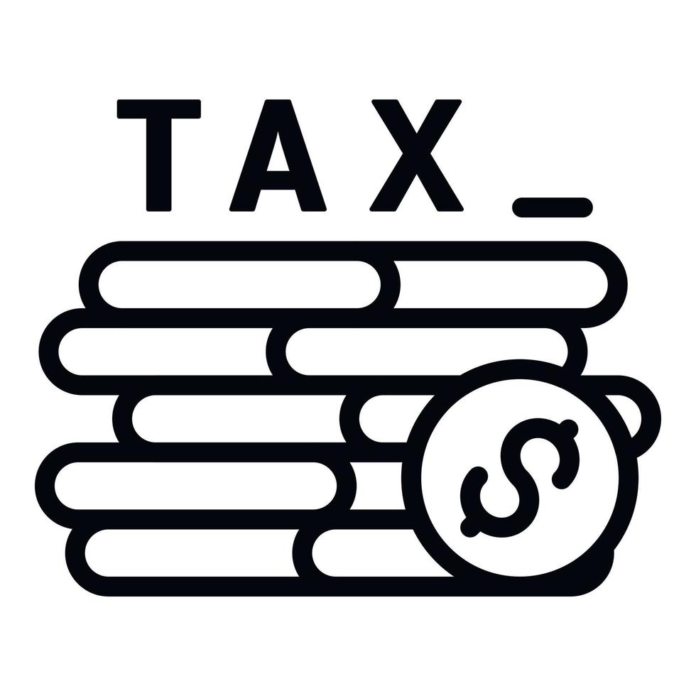 Tax money coins icon, outline style vector