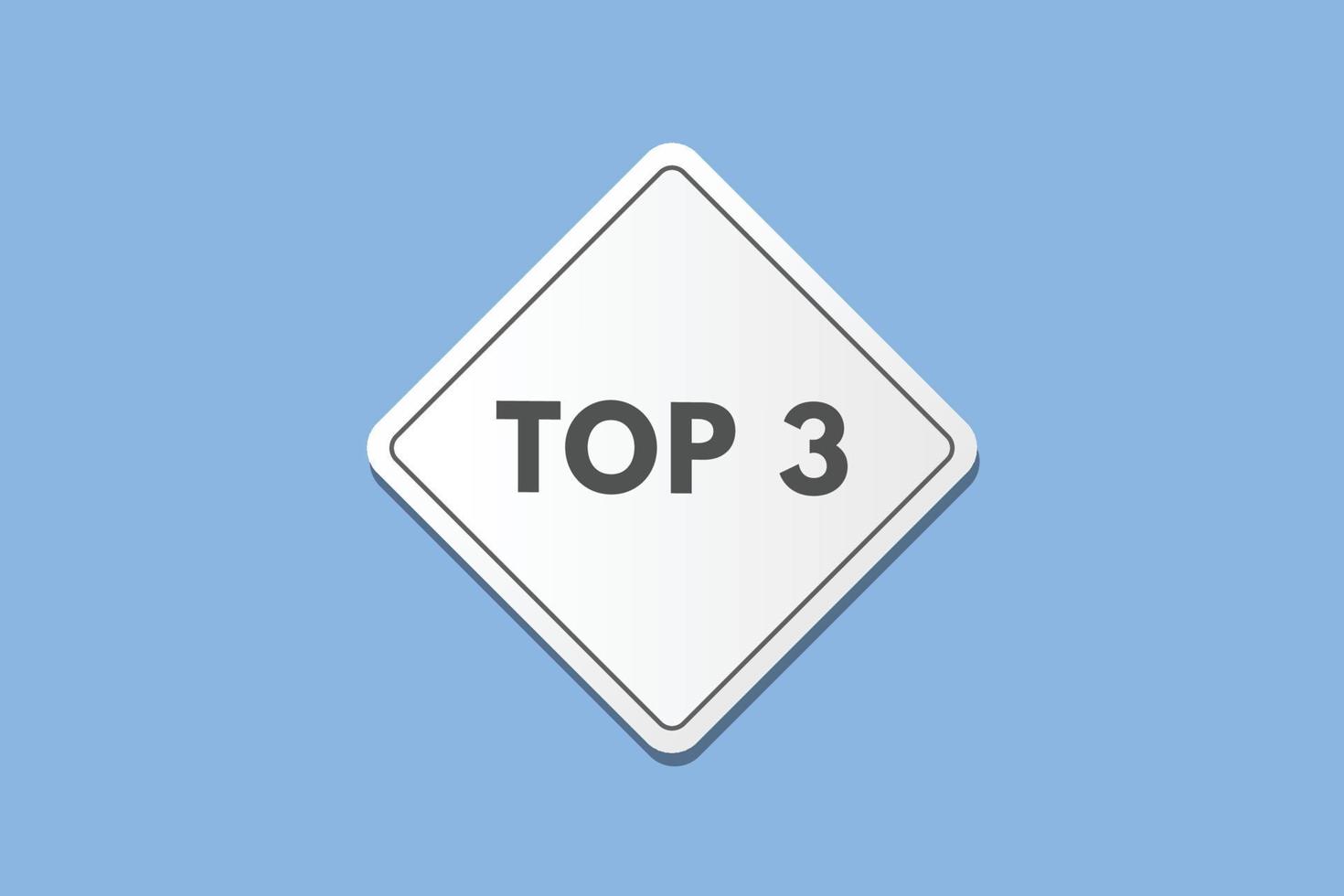 botón de texto de los 3 primeros. top 3 signo icono etiqueta pegatina web botones vector