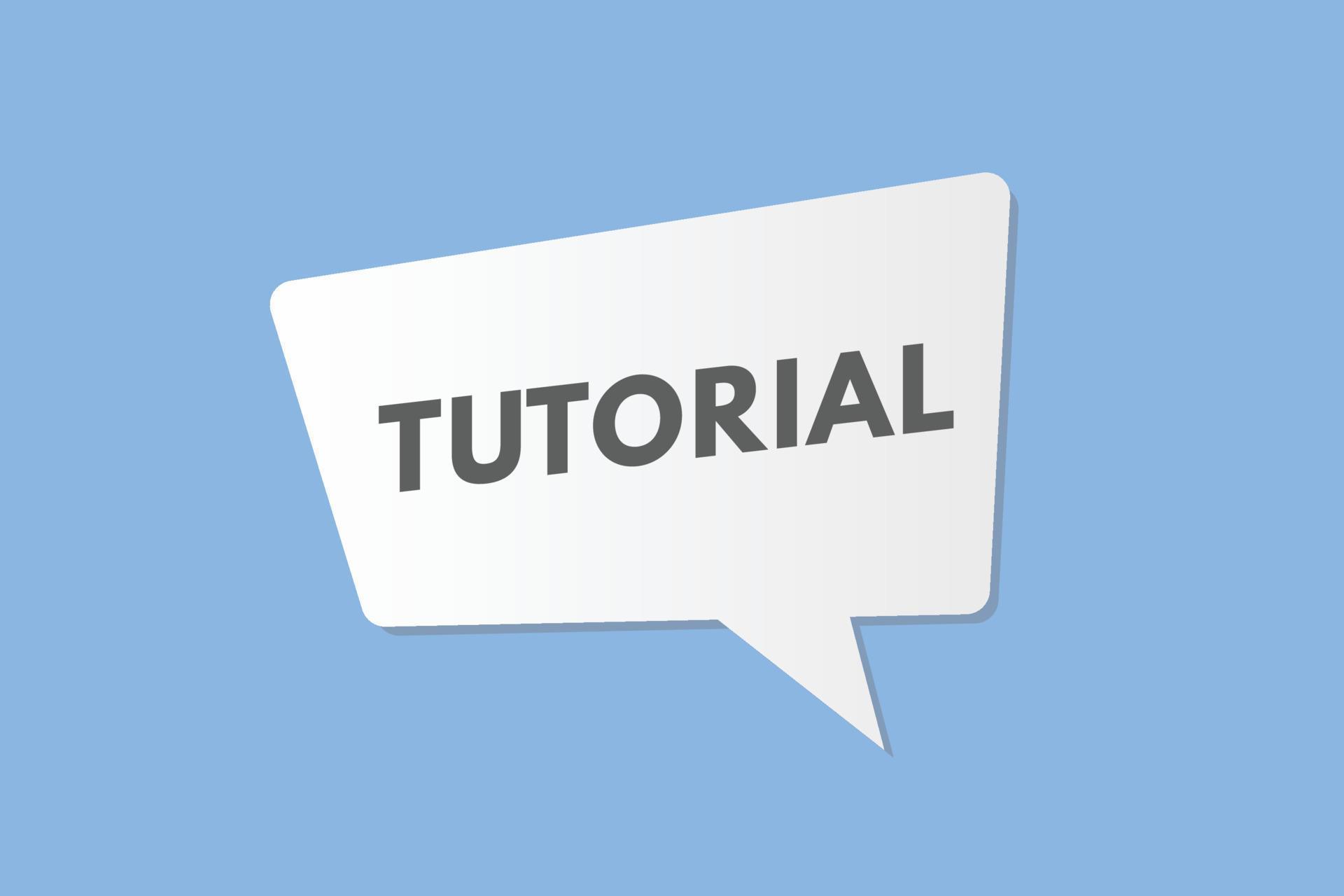tutorial text Button. tutorial Sign Icon Label Sticker Web Buttons ...