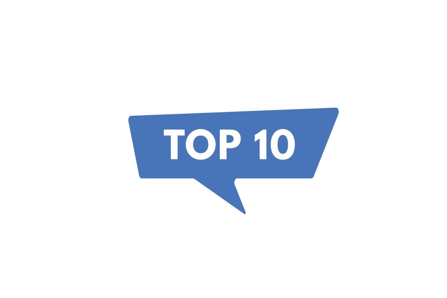 top 10 text Button. top 10 Sign Icon Label Sticker Web Buttons vector