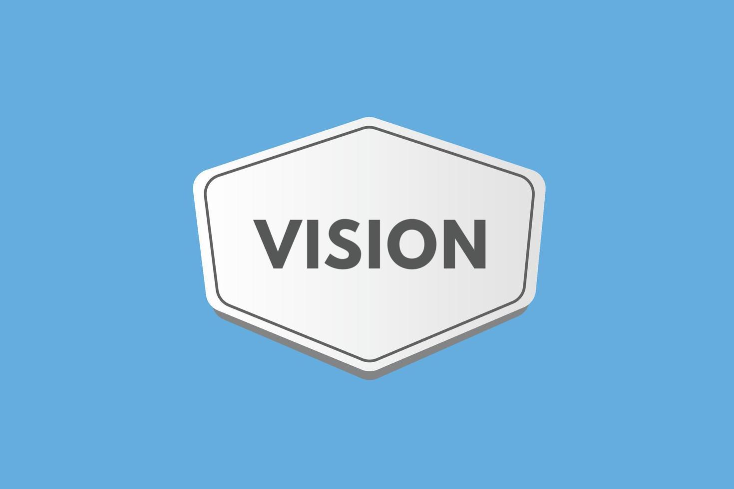 vision text Button. vision Sign Icon Label Sticker Web Buttons vector