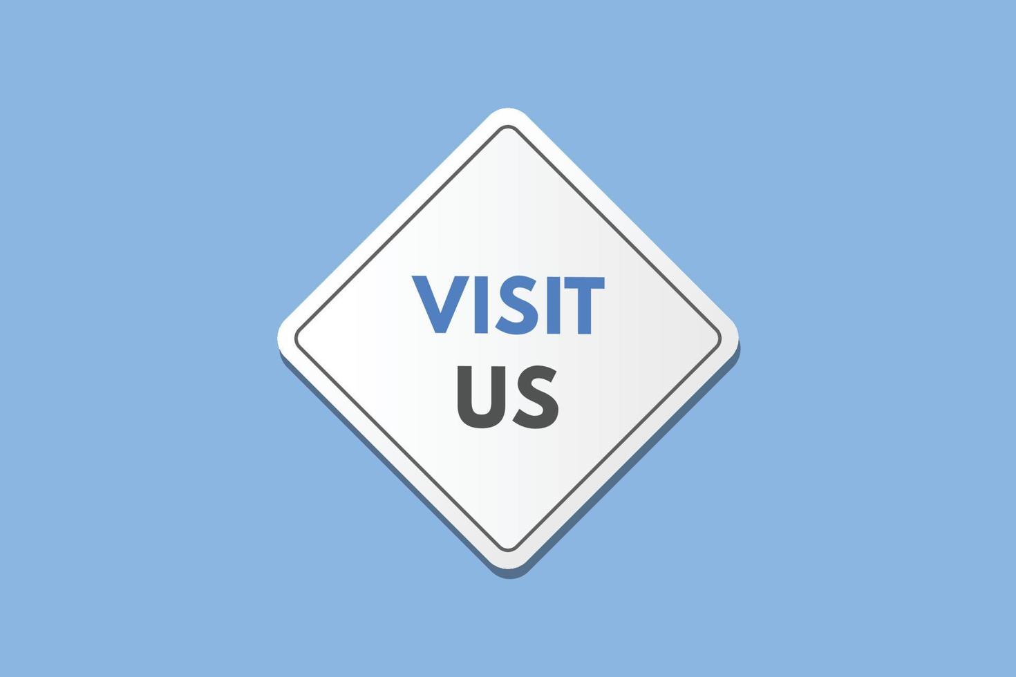 visit us text Button. visit us Sign Icon Label Sticker Web Buttons vector