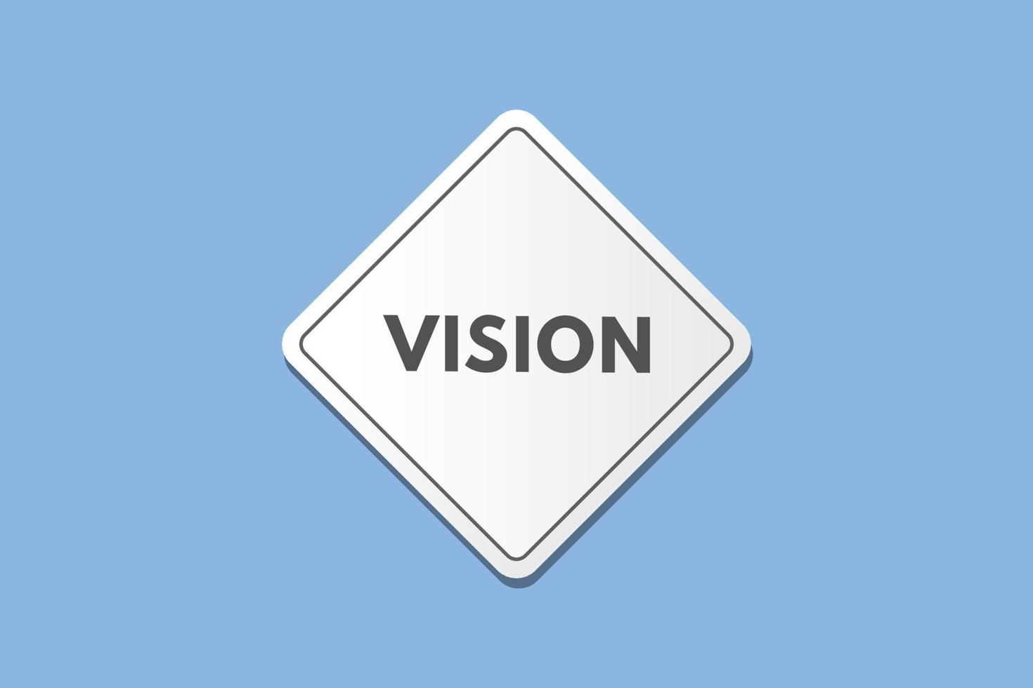 vision text Button. vision Sign Icon Label Sticker Web Buttons vector