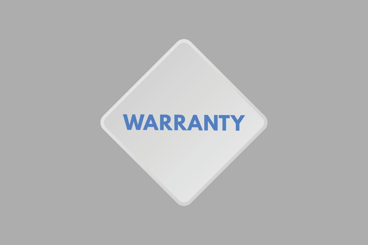 warranty text Button. warranty Sign Icon Label Sticker Web Buttons vector