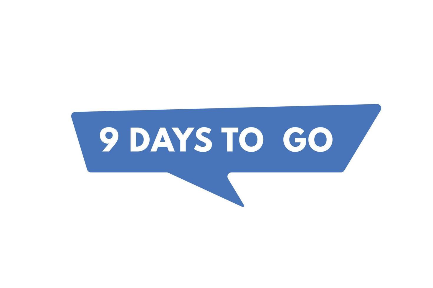 9 days to go countdown template. nine day Countdown left days banner design vector