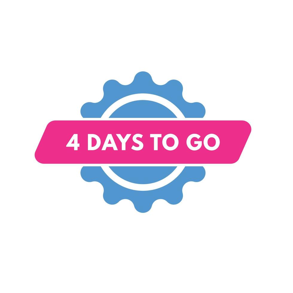 4 days to go countdown template. four day Countdown left days banner design vector