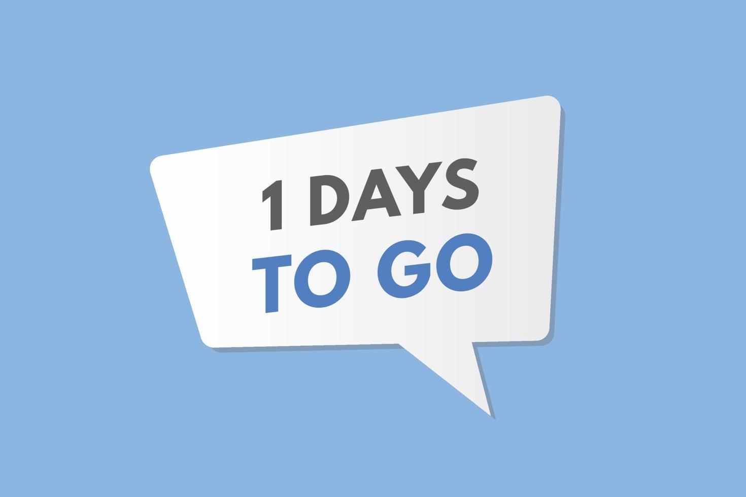 1 days to go countdown template. one day Countdown left days banner design vector