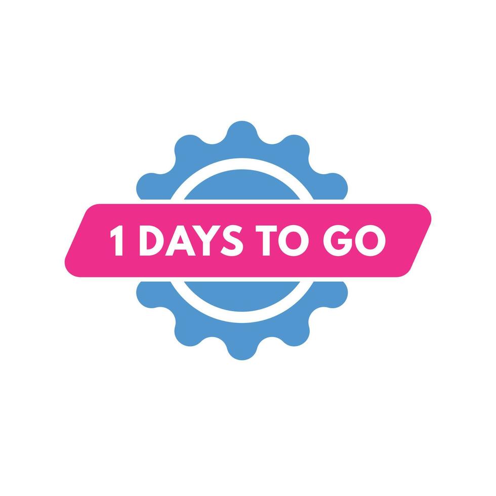 1 days to go countdown template. one day Countdown left days banner design vector