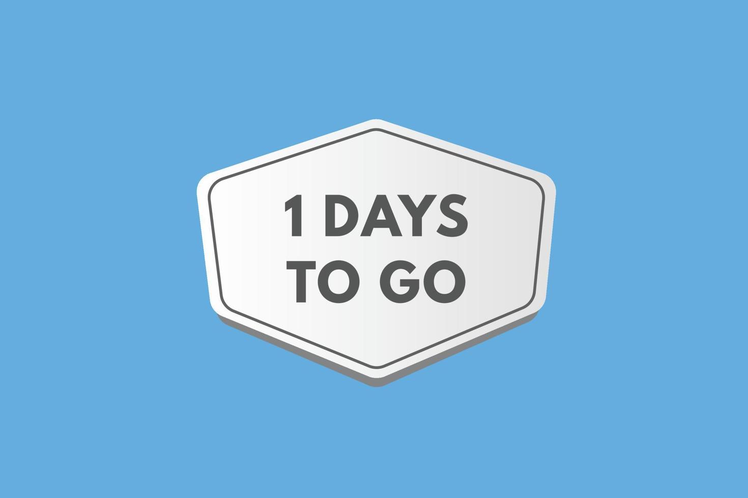 1 days to go countdown template. one day Countdown left days banner design vector