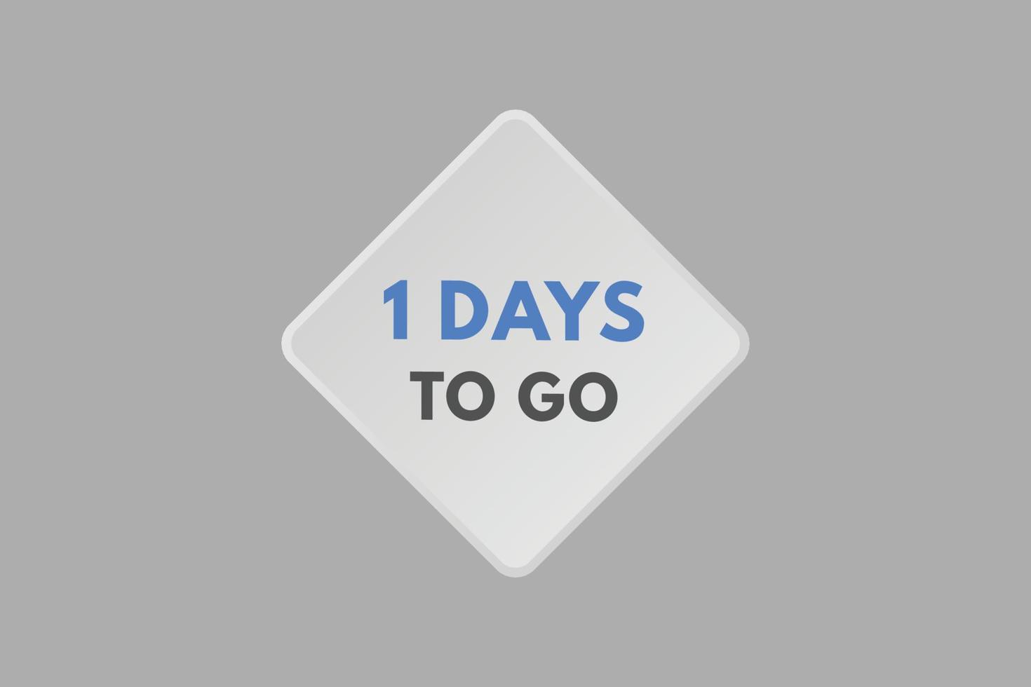 1 days to go countdown template. one day Countdown left days banner design vector