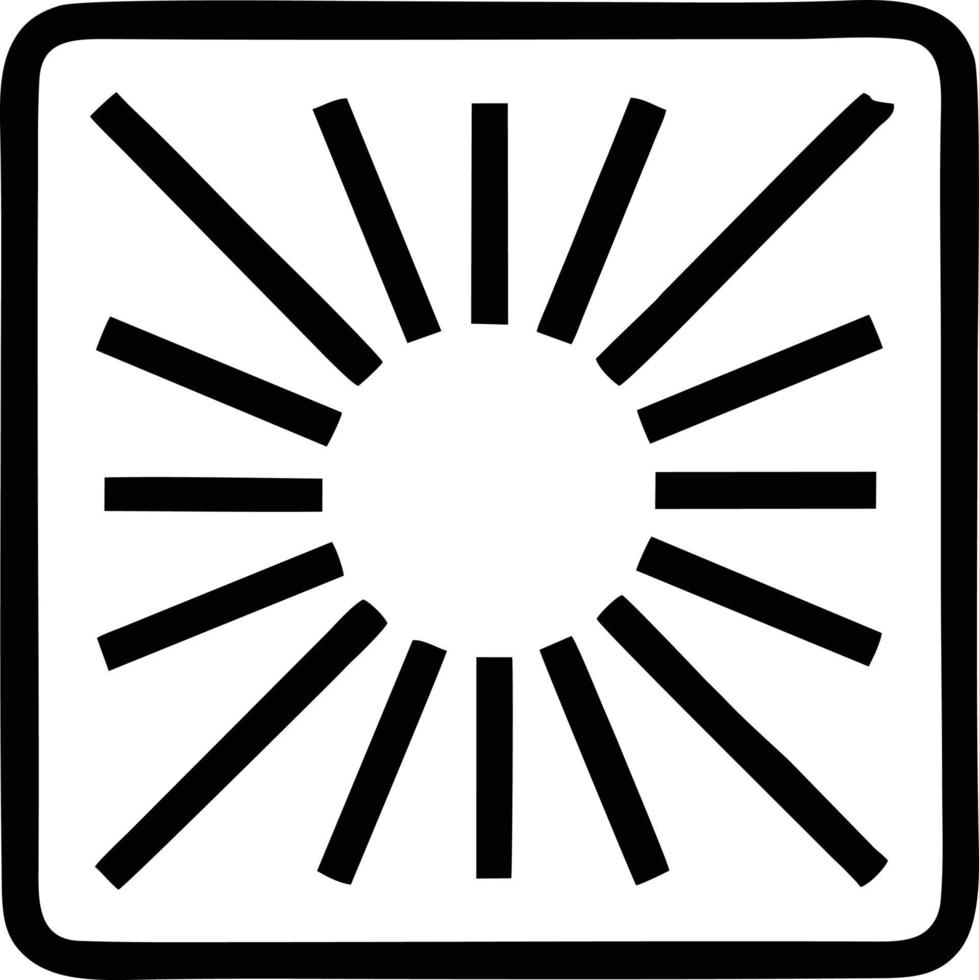 icono de sol en fondo blanco, ilustración del símbolo de icono de sol en negro sobre fondo blanco vector