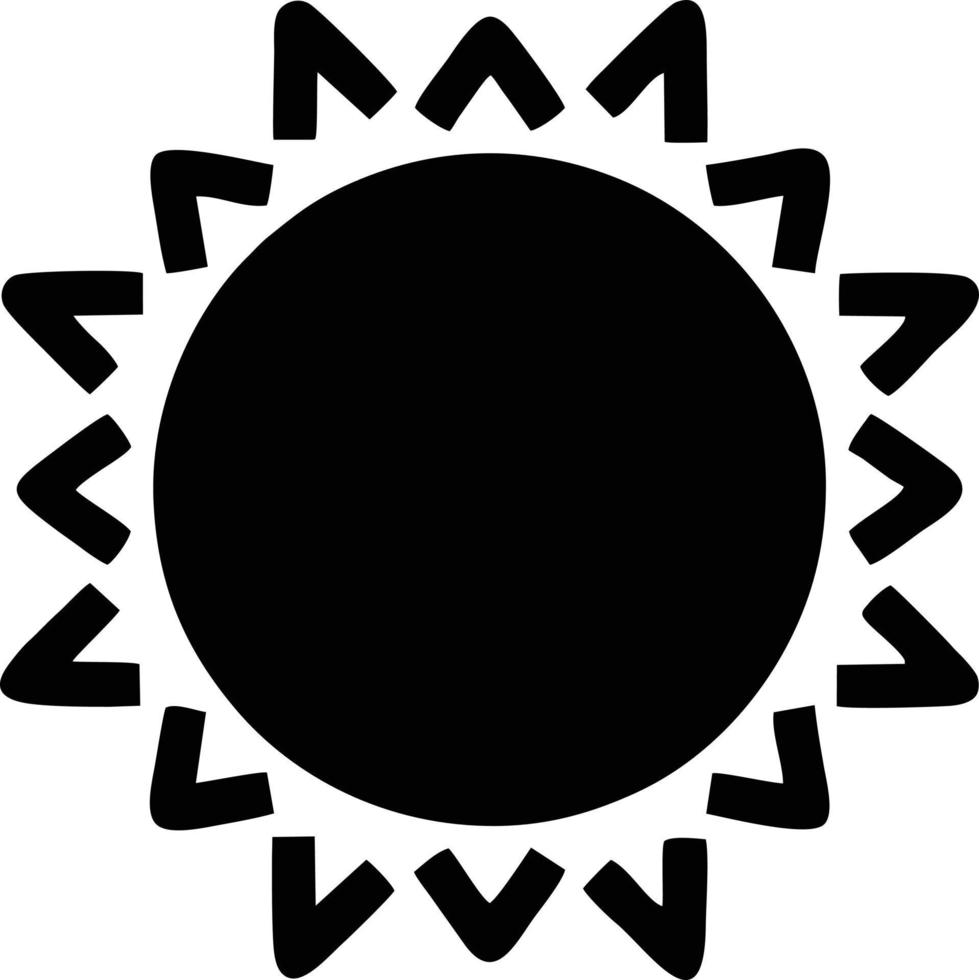 sun icon in white background, illustration of sun icon symbol in black on white background vector