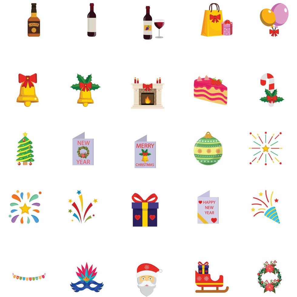 New Year Celebration Icon Pack which can easily modify or edit vector