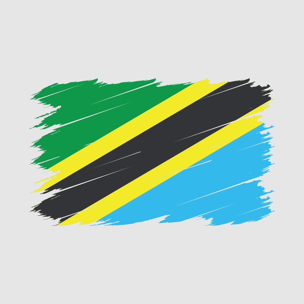 cepillo de bandera de tanzania vector