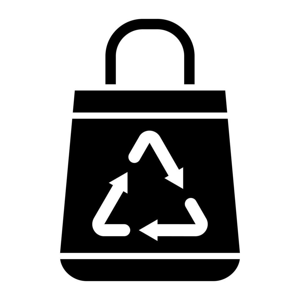 Recycle Bag Glyph Icon vector