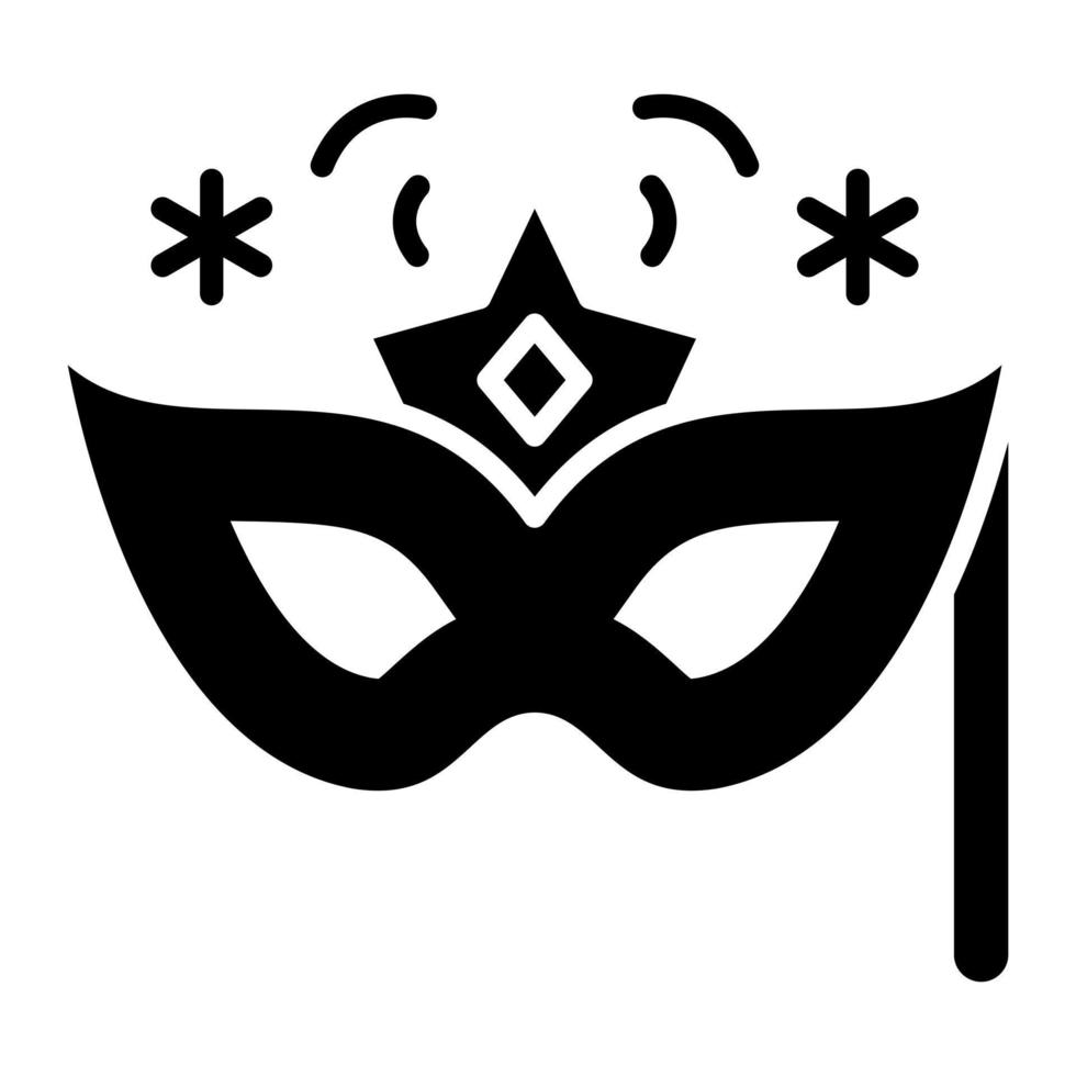 New Year Mask Glyph Icon vector