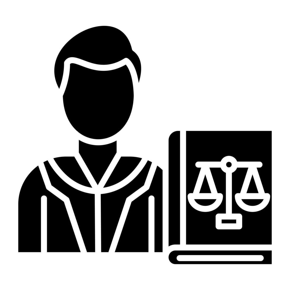 Defendant Male Glyph Icon vector