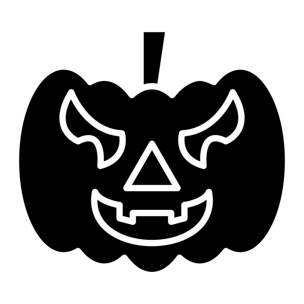 Jack-O-Lantern Glyph Icon vector