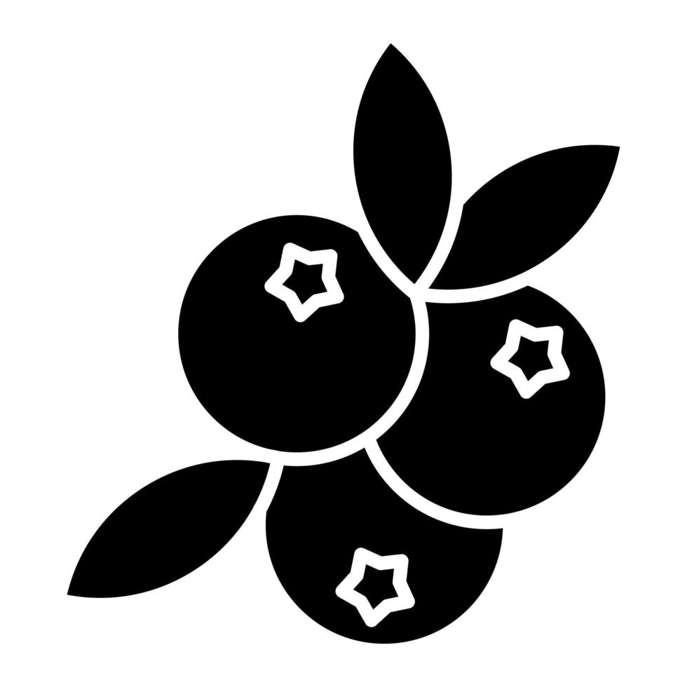 Blueberry Glyph Icon vector