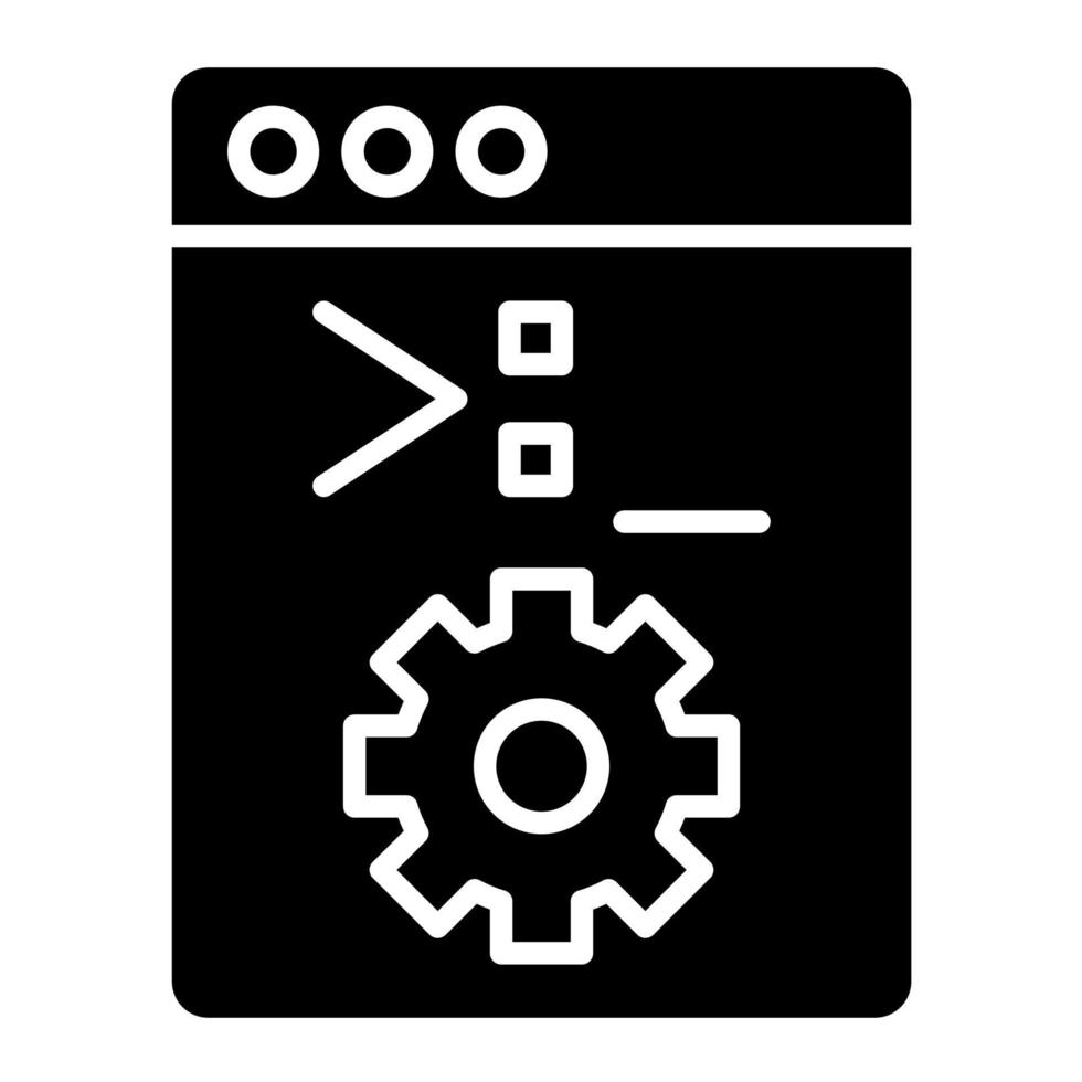 System Console Glyph Icon vector