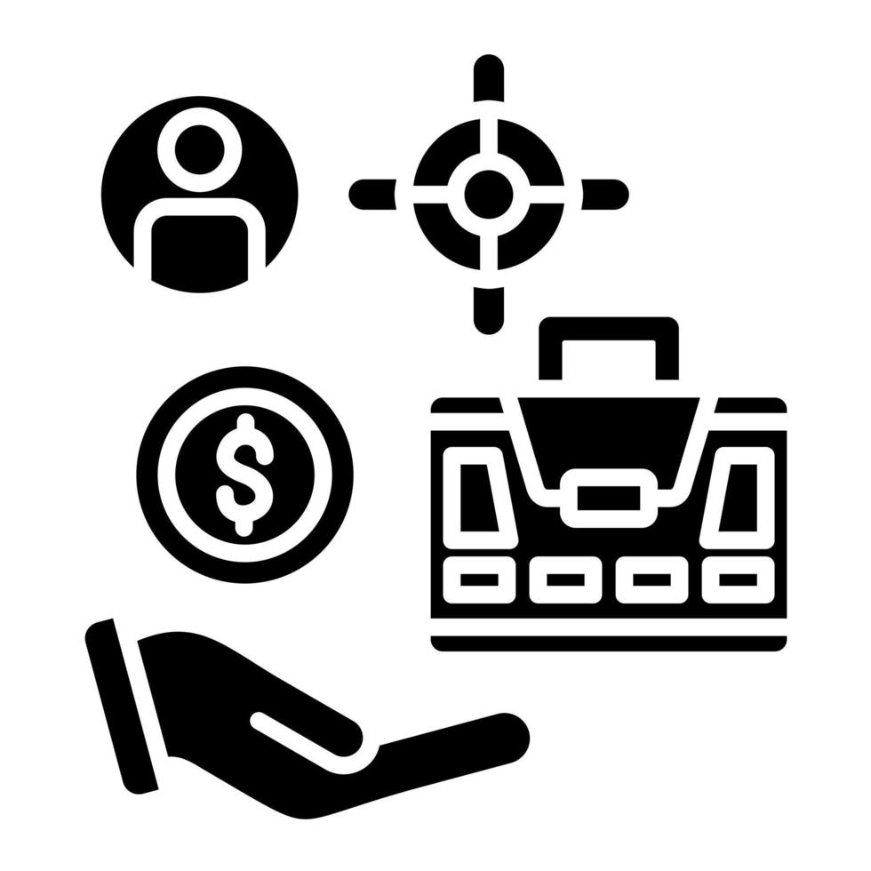 Company Needs Glyph Icon vector