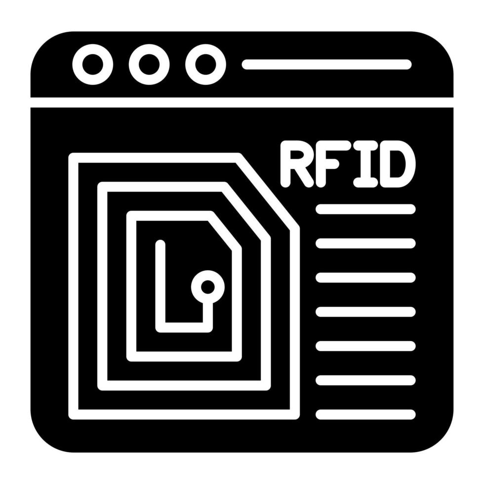 Radio Frequency Identification Glyph Icon vector