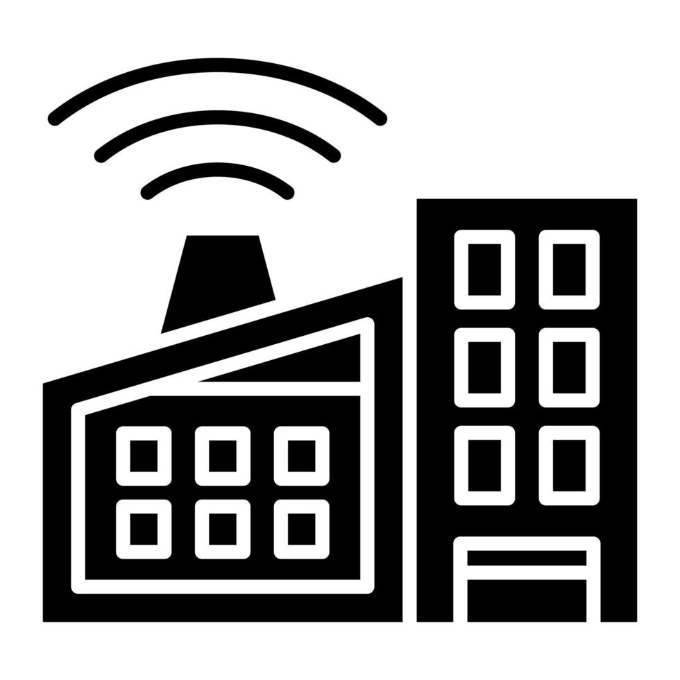 Smart Factory Glyph Icon vector