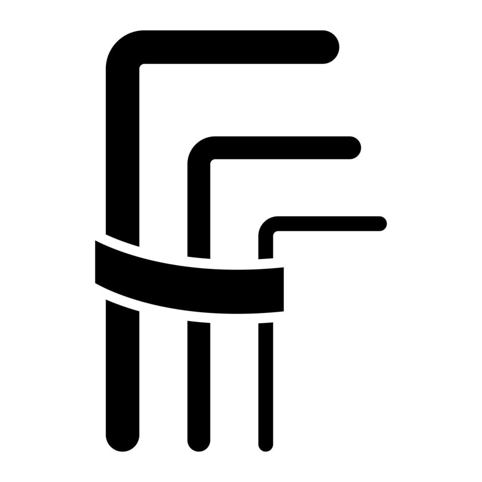 Hex Key Glyph Icon vector