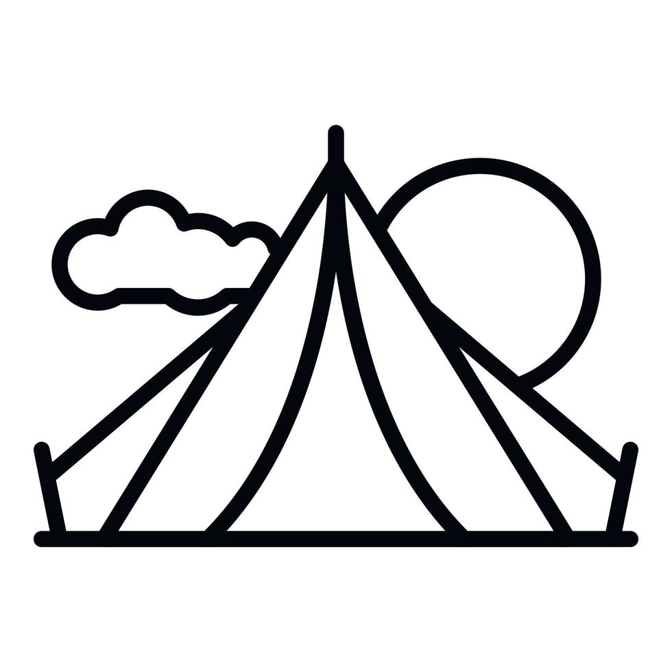 Camping tent icon, outline style vector