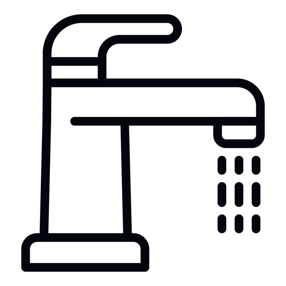 Open water tap icon, outline style vector