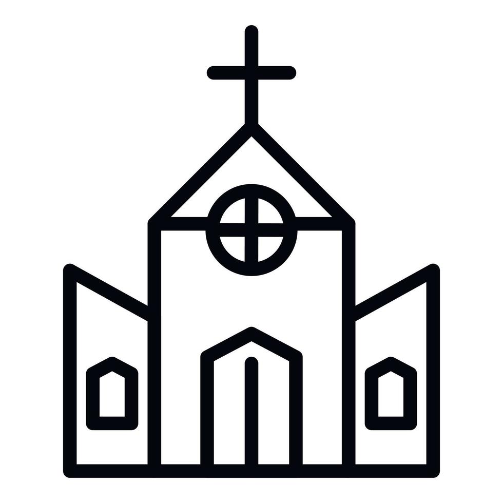 Old catholic church icon, outline style vector