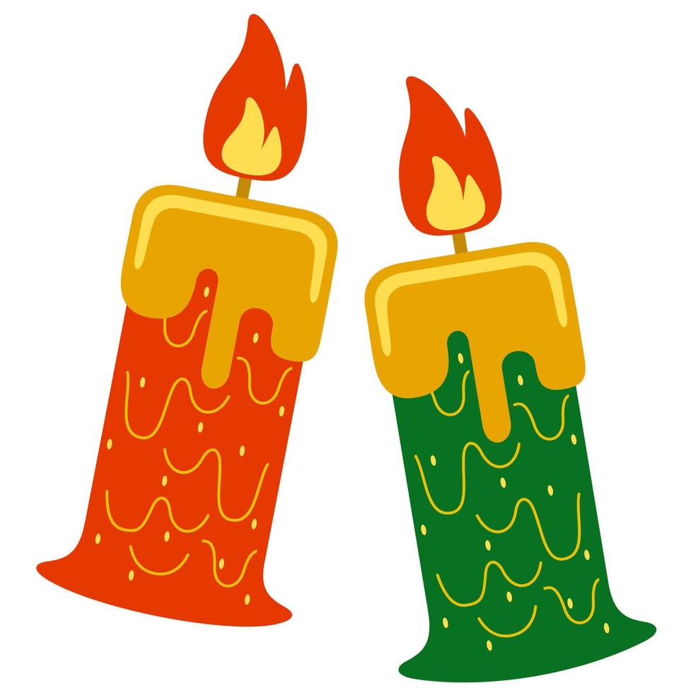 christmas candle in vector illustration