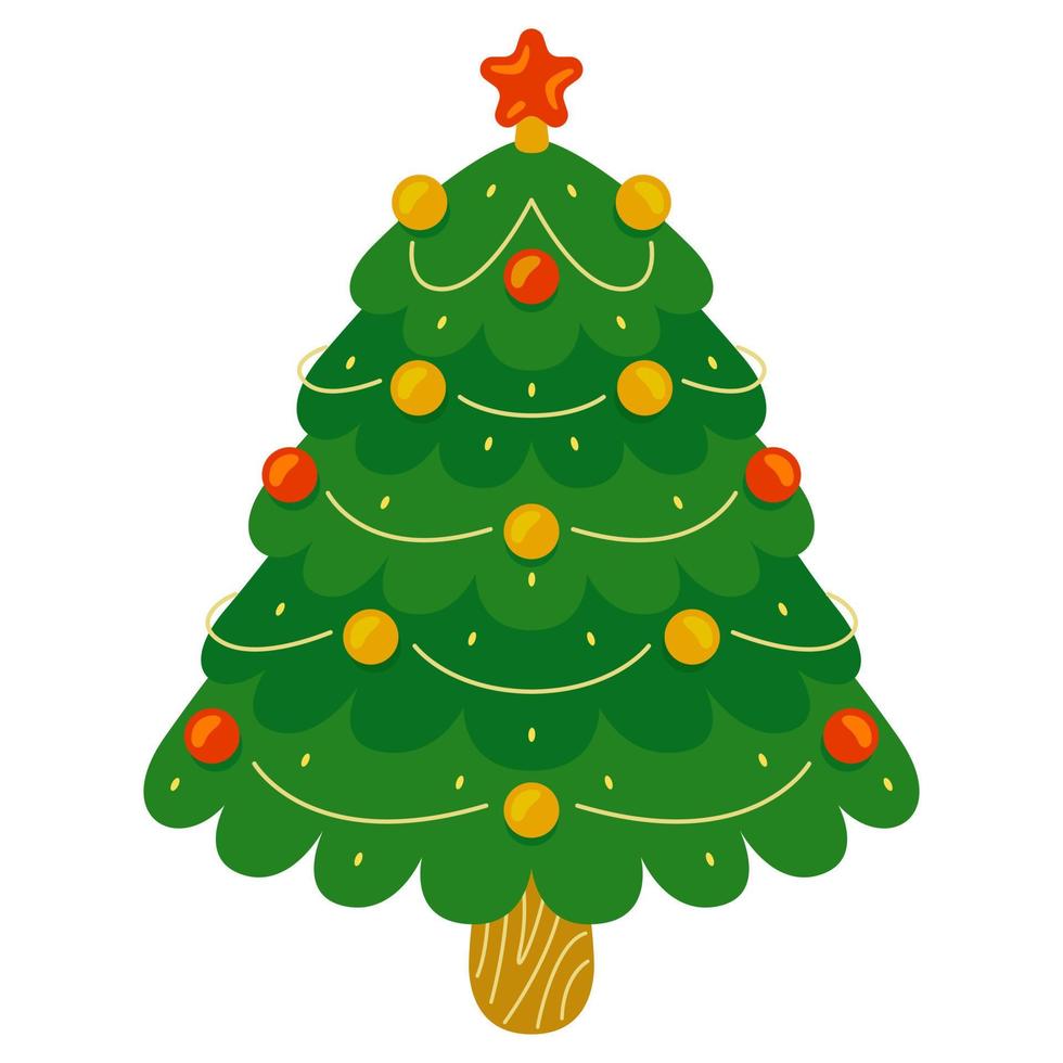 árbol de navidad en ilustración vectorial vector