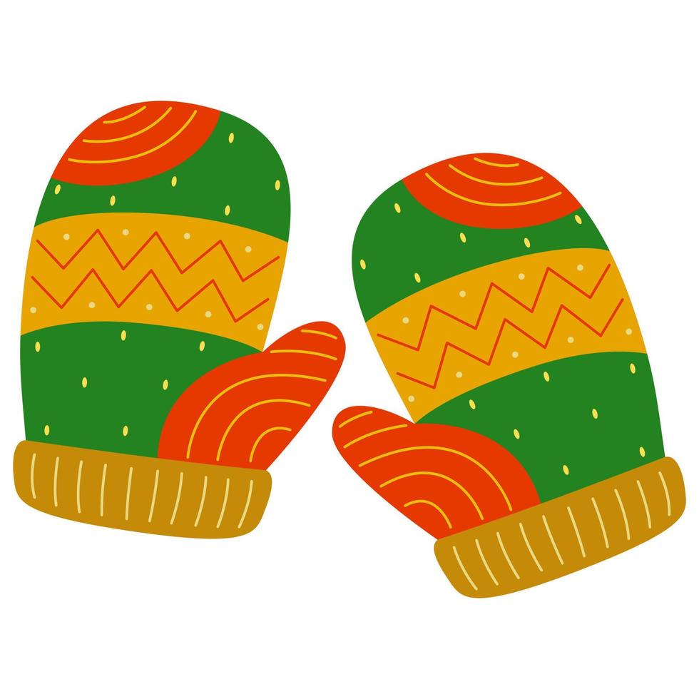 guantes de navidad en ilustración vectorial vector