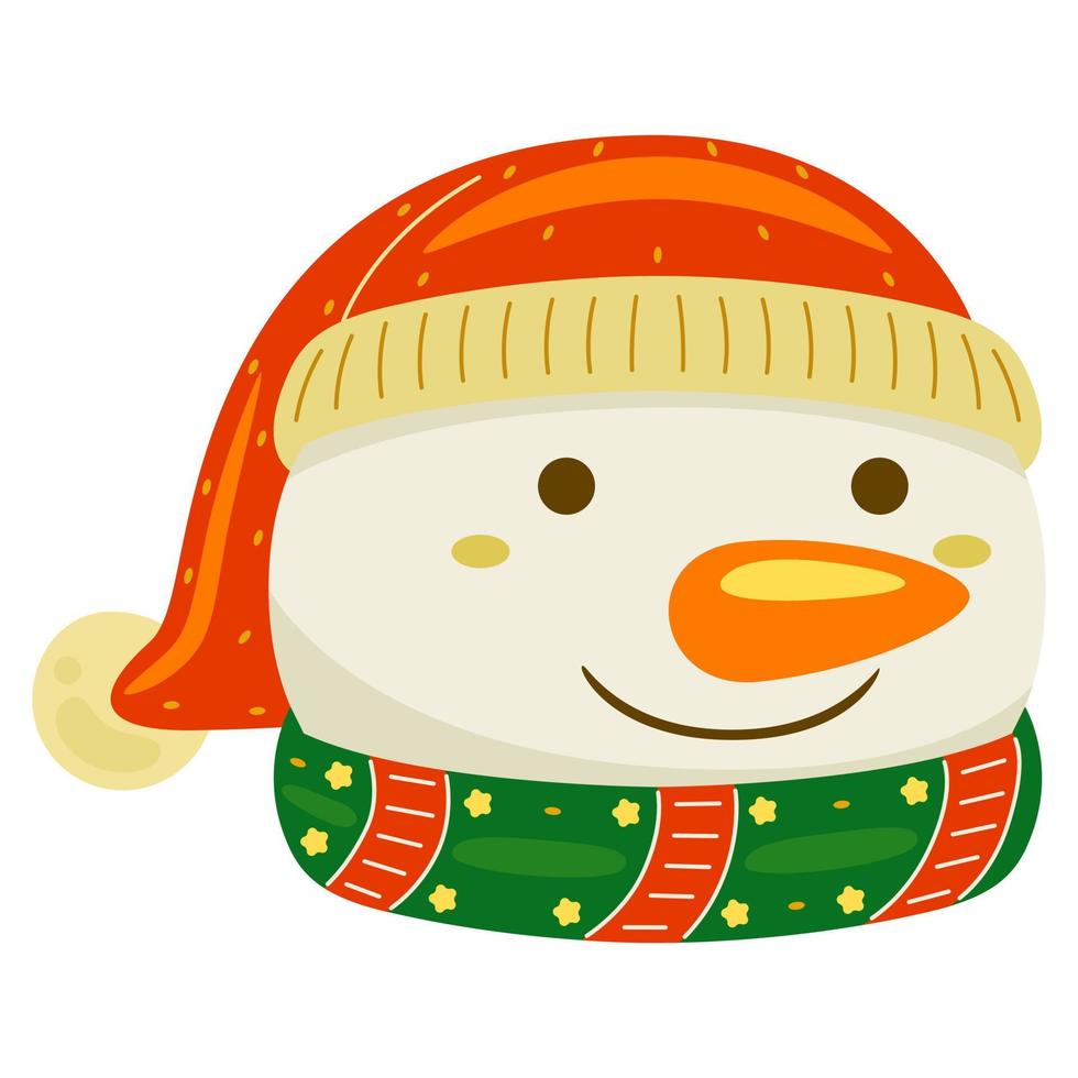 muñeco de nieve de navidad en ilustración vectorial vector