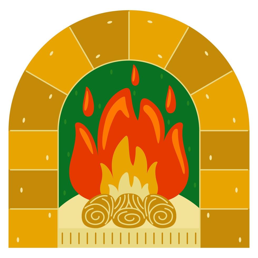 Fire Place in Vector Illustration