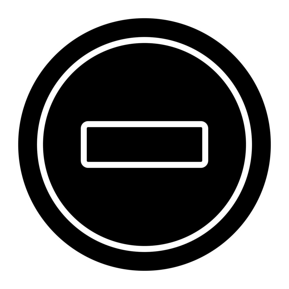 No Entry Glyph Icon vector