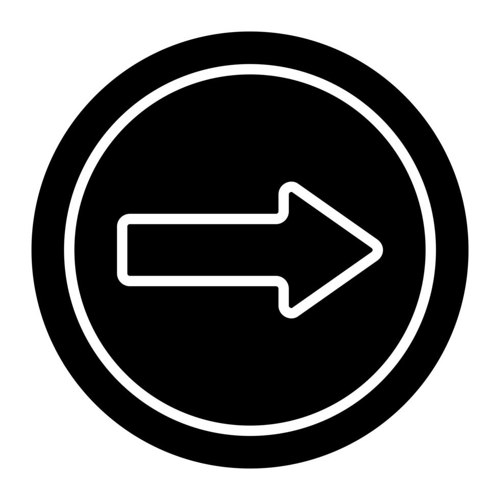 One Way Glyph Icon vector