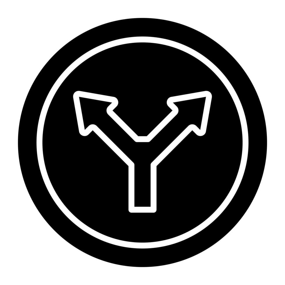 Y Intersection Glyph Icon vector