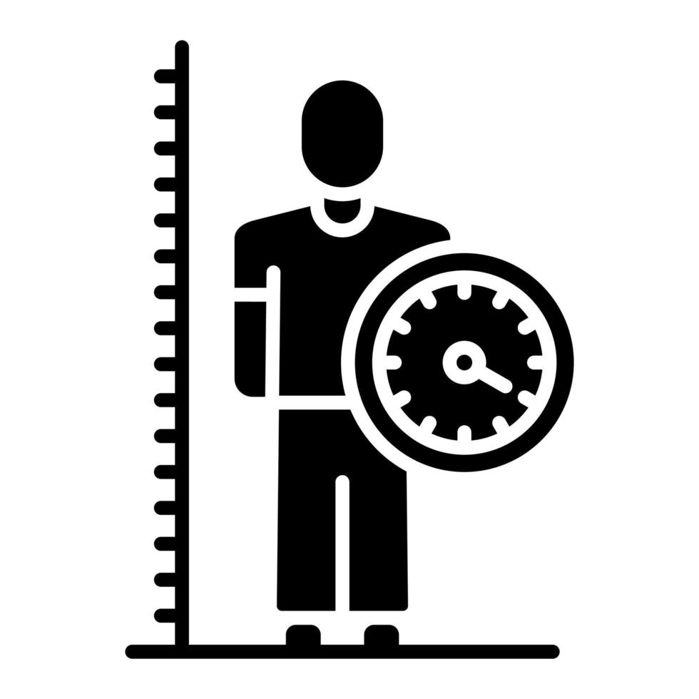 Body Mass Index Glyph Icon vector